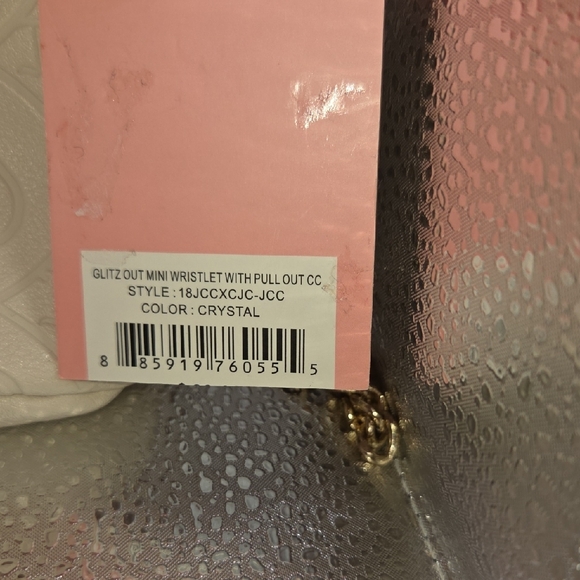 Juicy Couture Cream Embossed Clutch with Heart Accent NWOT